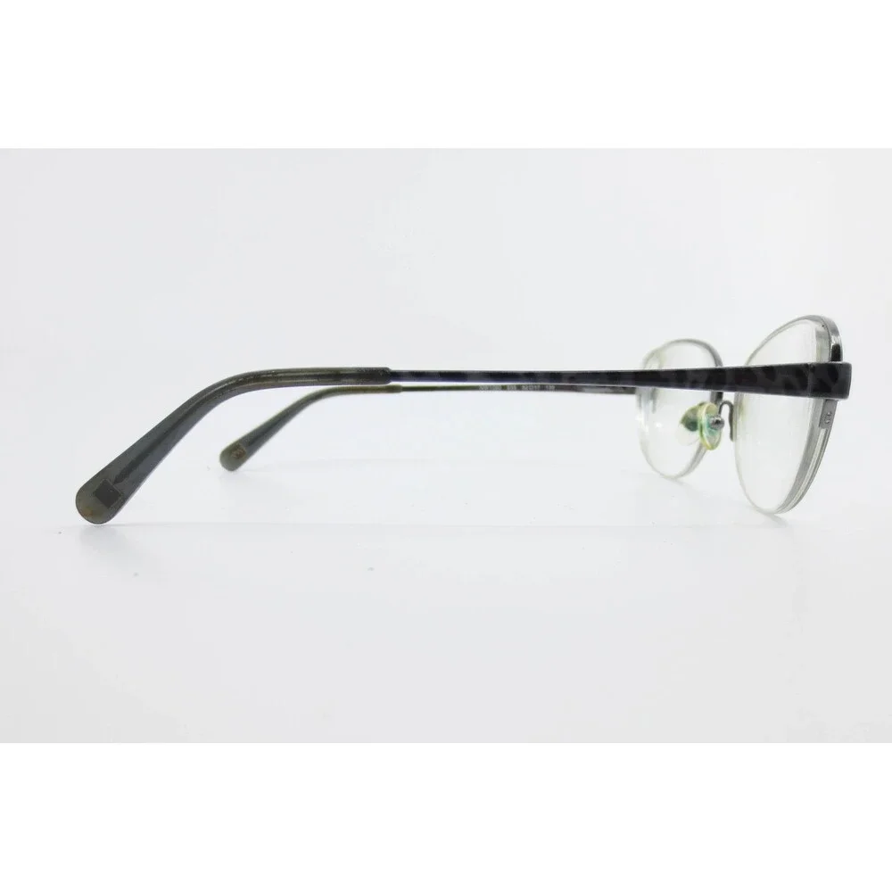 Nine West NW1060 035 Gunmetal Leopard Semi Rimless Oval Eyeglasses 52-17-135